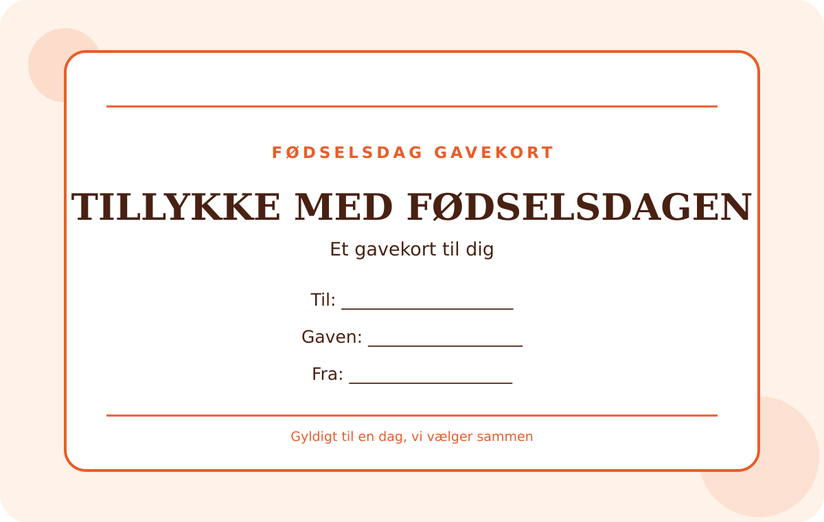 Forhåndsvisning af gratis gavekort-skabelon – Fødselsdag