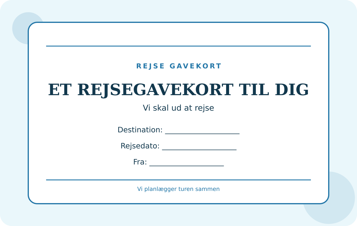 Forhåndsvisning af gratis gavekort-skabelon – Rejse