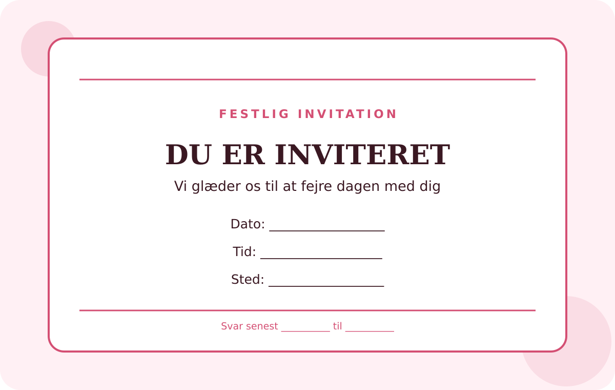 Forhåndsvisning af gratis invitation-skabelon – Festlig